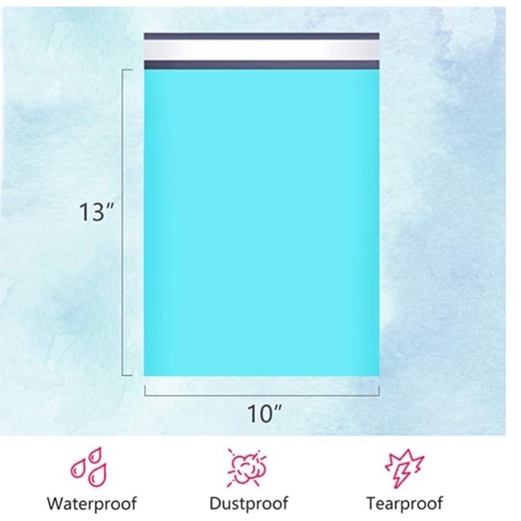 10 Poly Mailers 10 x 13 - Teal, 10 Thank you Stickers - Picture 3 of 9